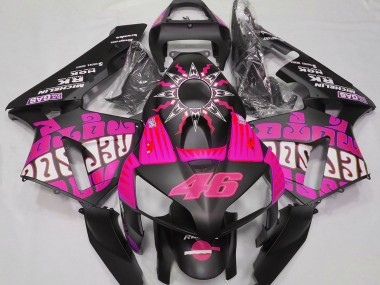 Affordable 2003-2004 Honda CBR600RR Motorcycle Fairings - Hot Pink Glossy Black Rossi Repsol Australia