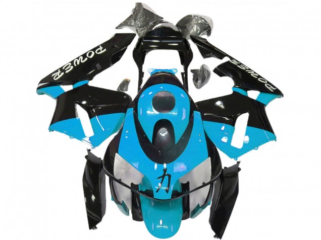 2003-2004 Honda CBR600RR Motorcycle Fairings - Light Blue Glossy Black Power Australia