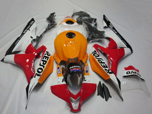2007-2008 Honda CBR600RR Motorcycle Fairings - Orange White Red Glossy Black Repsol Australia