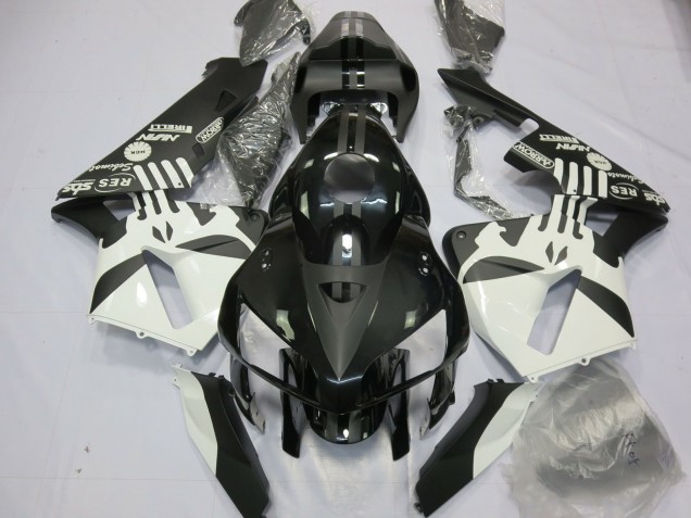 2005-2006 Honda CBR600RR Motorcycle Fairings - White Matte Black Puisher Logo Australia