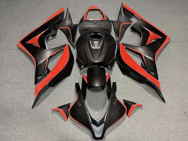 2007-2008 Honda CBR600RR Motorcycle Fairing - Red Matte Black Australia