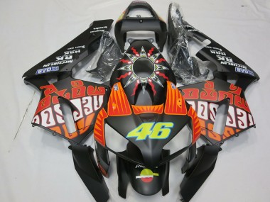 Affordable 2003-2004 Honda CBR600RR Motorcycle Fairings - Matte Black Orange Yellow Rossi 46 Australia
