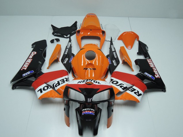 2005-2006 Honda CBR600RR Motorcycle Fairings - Orange Red White Black One Heart Repsol Australia