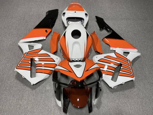 2005-2006 Honda CBR600RR Motorcycle Fairings - White Orange Wings Australia