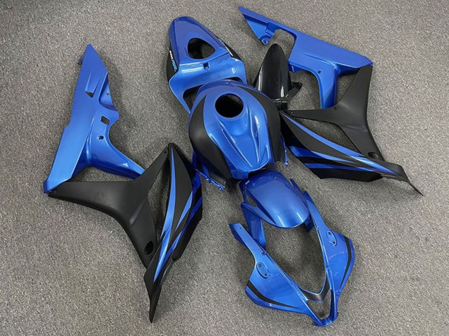 2007-2008 Honda CBR600RR Motorcycle Fairings - Blue Matte Black OEM Style Australia
