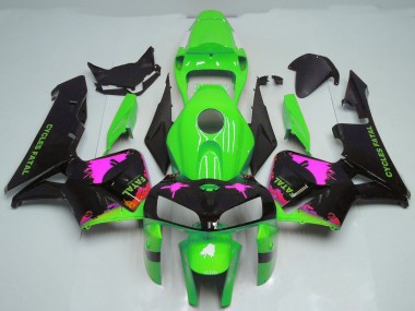 Affordable 2005-2006 Honda CBR600RR Motorcycle Fairings - Pink Splatter on Green Australia