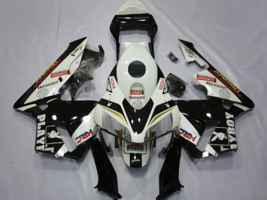 Affordable 2003-2004 Honda CBR600RR Motorcycle Fairings - White Yellow Glossy Black HRC Playboy Australia
