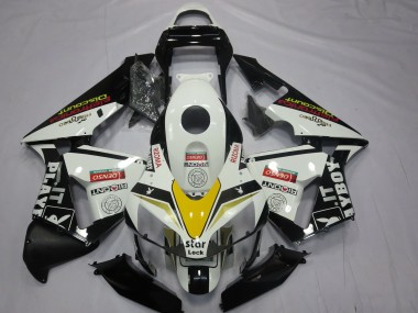 Affordable 2003-2004 Honda CBR600RR Motorcycle Fairings - White Yellow Glossy Black Playboy Style Australia