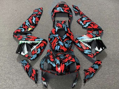 Affordable 2003-2004 Honda CBR600RR Motorcycle Fairings - Red Blue Camouflage Shark Australia