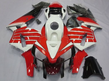 Affordable 2005-2006 Honda CBR600RR Motorcycle Fairings - White Red Black Large Stripe Australia