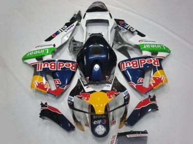 Affordable 2003-2004 Honda CBR600RR Motorcycle Fairings - White Blue Yellow Green Red Bull Design Australia