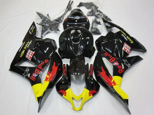 2009-2012 Honda CBR600RR Motorcycle Fairings - Glossy Black Yellow Red Bull Australia