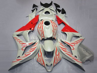 Affordable 2007-2008 Honda CBR600RR Motorcycle Fairings - White Red Flame Australia