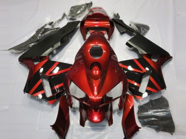 Affordable 2005-2006 Honda CBR600RR Motorcycle Fairings - Red Glossy Black Design Australia