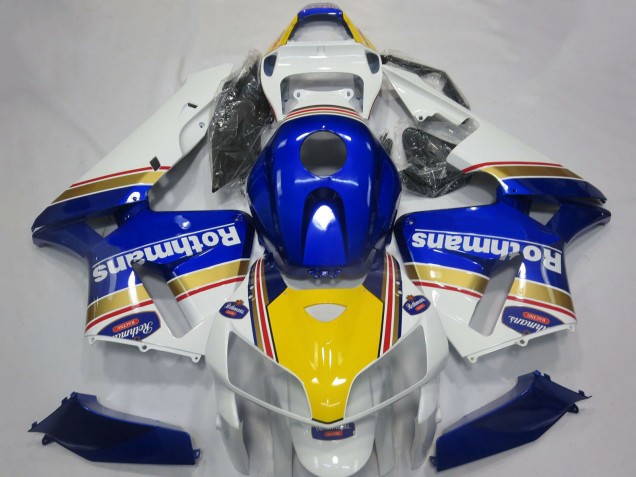 2005-2006 Honda CBR600RR Motorcycle Fairings - White Blue Yellow Rothmans Australia