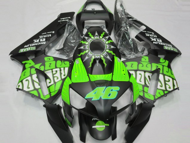 2003-2004 Honda CBR600RR Motorcycle Fairings - Green Glossy Black Rossi Repsol Australia