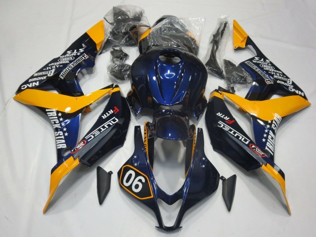2007-2008 Honda CBR600RR Motorcycle Fairings - Orange Blue Glossy Black Australia