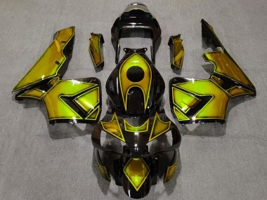 Affordable 2003-2004 Honda CBR600RR Motorcycle Fairings - Gold Glossy Black Australia