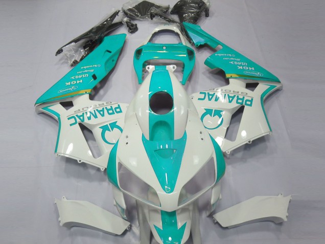 2005-2006 Honda CBR600RR Motorcycle Fairings - White Teal Pramac Australia