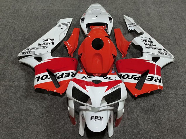 2005-2006 Honda CBR600RR Motorcycle Fairings - Orange White Red Glossy Black Repsol Style Australia