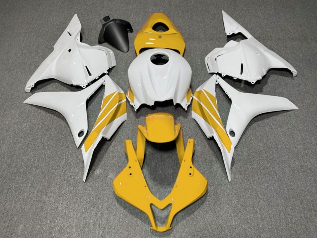 2009-2012 Honda CBR600RR Motorcycle Fairings - White Yellow Stripe Australia