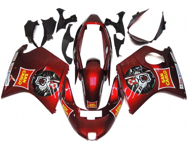 1996-2007 Honda CBR1100XX Blackbird Motorcycle Fairings - Red Yellow San Carlo Australia