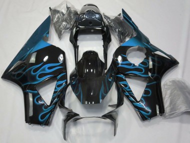 Affordable 2002-2003 Honda CBR954RR Motorcycle Fairings - Glossy Black Light Blue Flame Australia