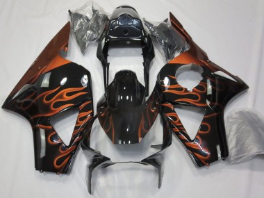 Affordable 2002-2003 Honda CBR954RR Motorcycle Fairings - Glossy Black Orange Flame Australia