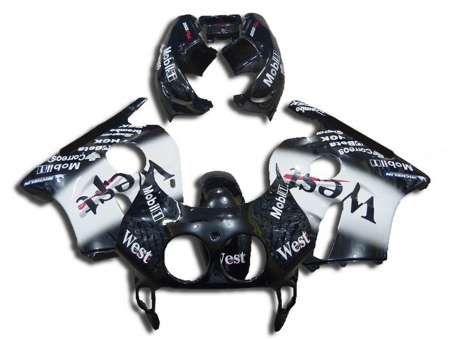 1990-1998 Honda CBR250RR Motorcycle Fairings - Glossy Black White West Australia