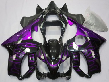 Affordable 2001-2003 Honda CBR600 F4i Motorcycle Fairings - Glossy Black Purple Flame Australia
