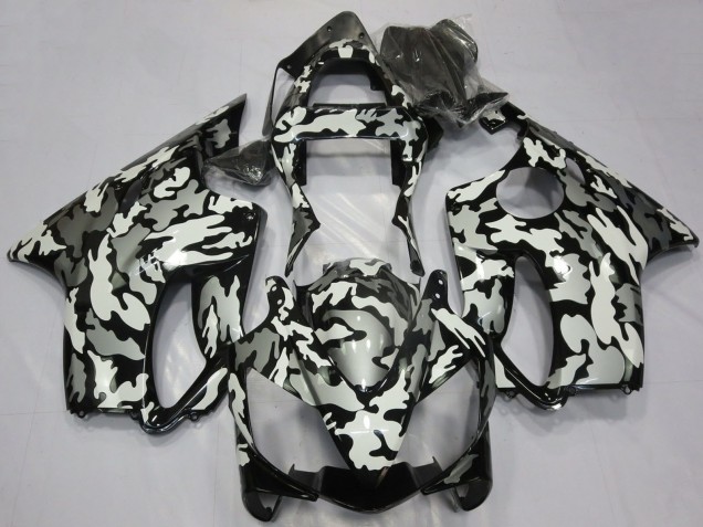 2001-2003 Honda CBR600 F4i Motorcycle Fairings - White Grey Black Camouflage Australia