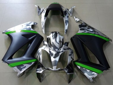 Affordable 2002-2013 Honda VFR 800 Motorcycle Fairings - Grey Camouflage Green Matte Black Australia