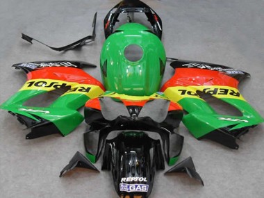 Affordable 2002-2013 Honda VFR 800 Motorcycle Fairings - Green Yellow Red Black Repsol Australia