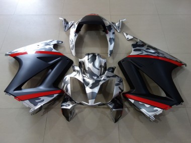 Affordable 2002-2013 Honda VFR 800 Motorcycle Fairings - Grey Camouflage Red Matte Black Australia