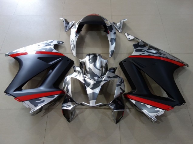 2002-2013 Honda VFR 800 Motorcycle Fairings - Grey Camouflage Red Matte Black Australia