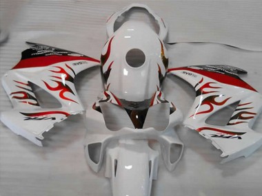 Affordable 2002-2013 Honda VFR 800 Motorcycle Fairings - White Red Flame Australia