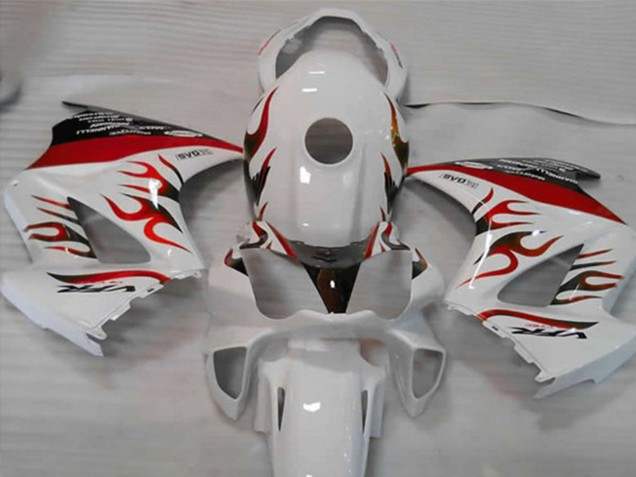2002-2013 Honda VFR 800 Motorcycle Fairings - White Red Flame Australia