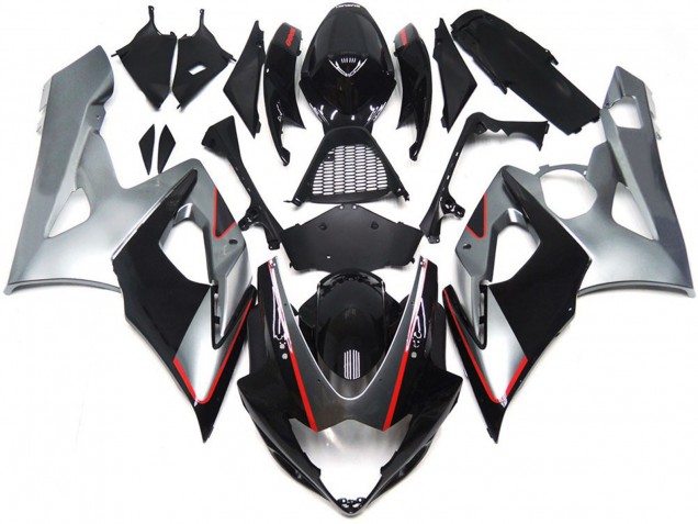 2005-2006 Suzuki GSXR 1000 Motorcycle Fairings - Glossy Black Silver Red Australia