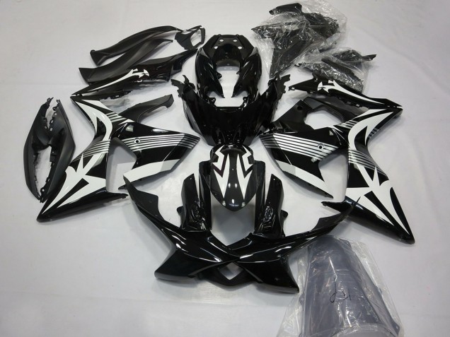 2009-2016 Suzuki GSXR 1000 Motorcycle Fairings - Glossy Black and White Australia
