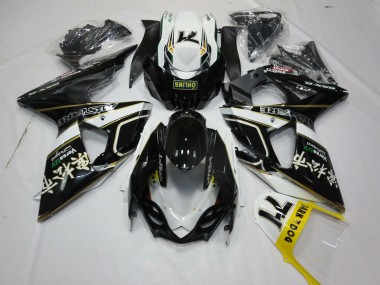 Affordable 2009-2016 Suzuki GSXR 1000 Motorcycle Fairings - Glossy Black White Gold Dark Dog 74 Australia