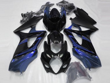 Affordable 2007-2008 Suzuki GSXR 1000 Motorcycle Fairings - Blue Glossy Black Australia