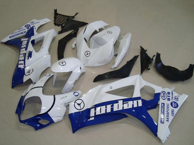 2007-2008 Suzuki GSXR 1000 Motorcycle Fairings - White Blue Jordan Australia