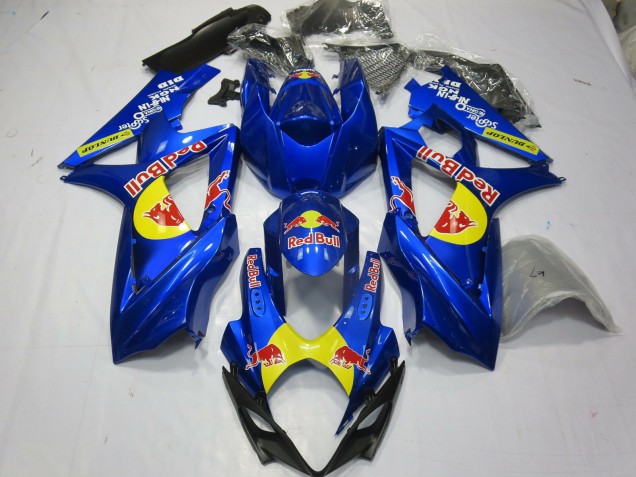 2007-2008 Suzuki GSXR 1000 Motorcycle Fairings - Blue Yellow Red Bull Australia