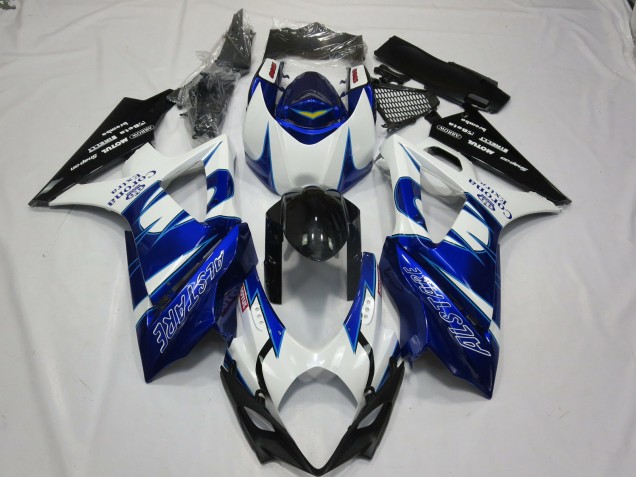 2007-2008 Suzuki GSXR 1000 Motorcycle Fairings - White Blue Black Corona Alstare Australia