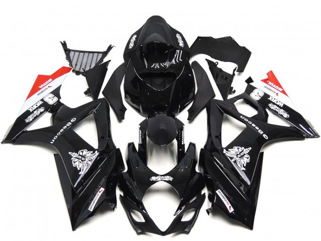 2007-2008 Suzuki GSXR 1000 Motorcycle Fairings - Glossy Black White Red Australia