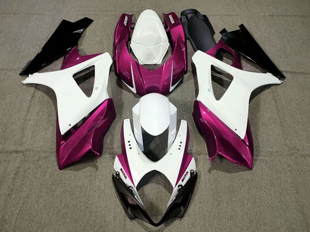 2007-2008 Suzuki GSXR 1000 Motorcycle Fairings - White Pink Black Australia