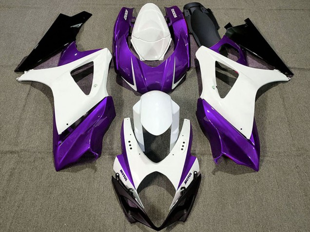 2007-2008 Suzuki GSXR 1000 Motorcycle Fairings - White Purple Black Australia