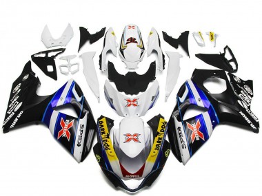 Affordable 2009-2016 Suzuki GSXR 1000 Motorcycle Fairings - White Blue Black SPIDI Dark Dog Australia