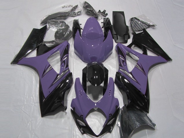 2007-2008 Suzuki GSXR 1000 Motorcycle Fairings - Dark Purple Glossy Black Australia