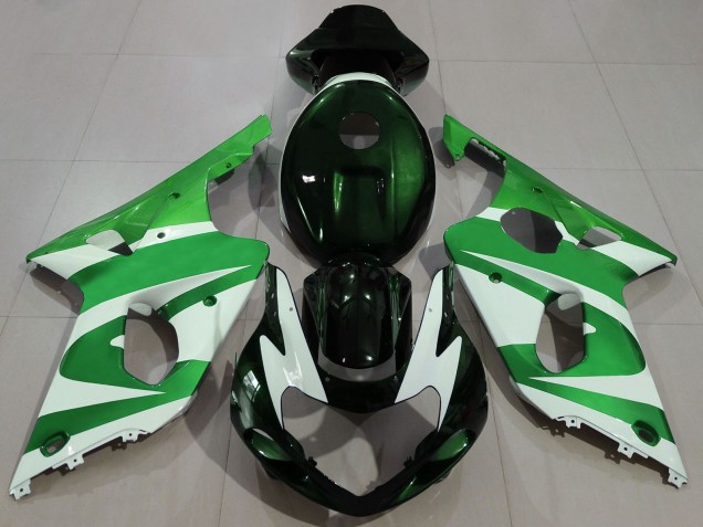 2000-2002 Suzuki GSXR 1000 Motorcycle Fairings - Green White Black Australia
